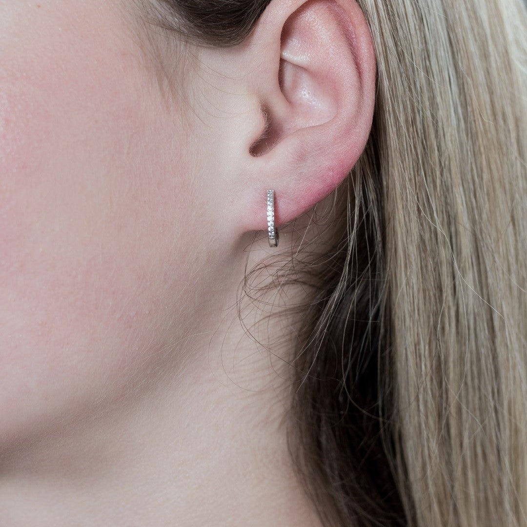 Georgini Noel Nights Shine Hoop Earrings - Silver