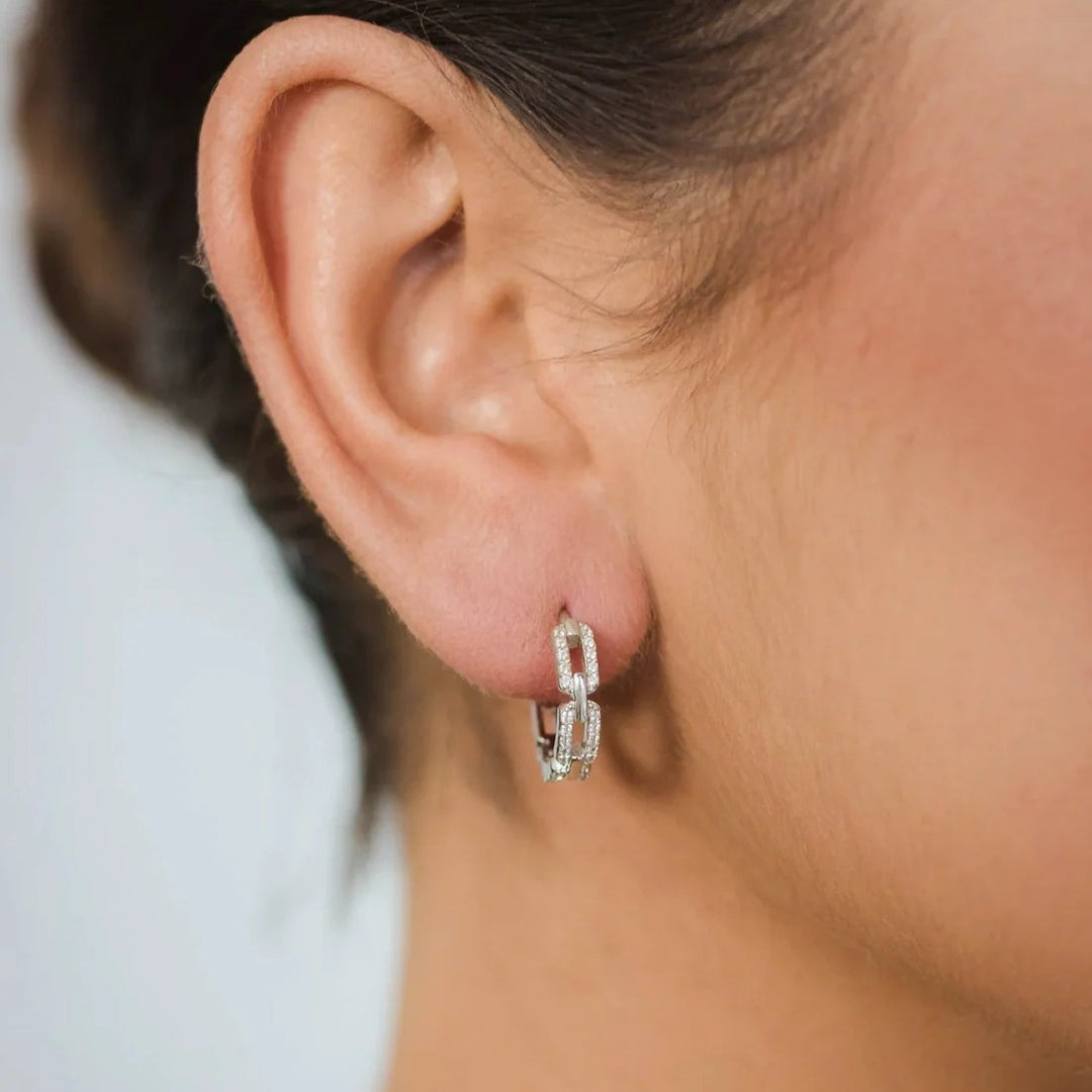 Georgini Goddess Link Hoop Earrings - Silver - IE1125W