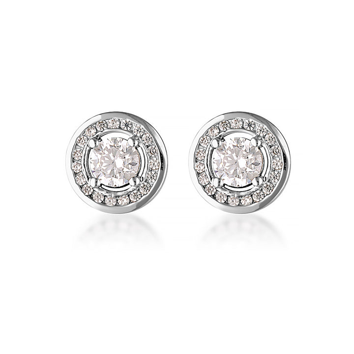 Georgini Milestone White Zirconia Halo Earrings - Silver IE1164W