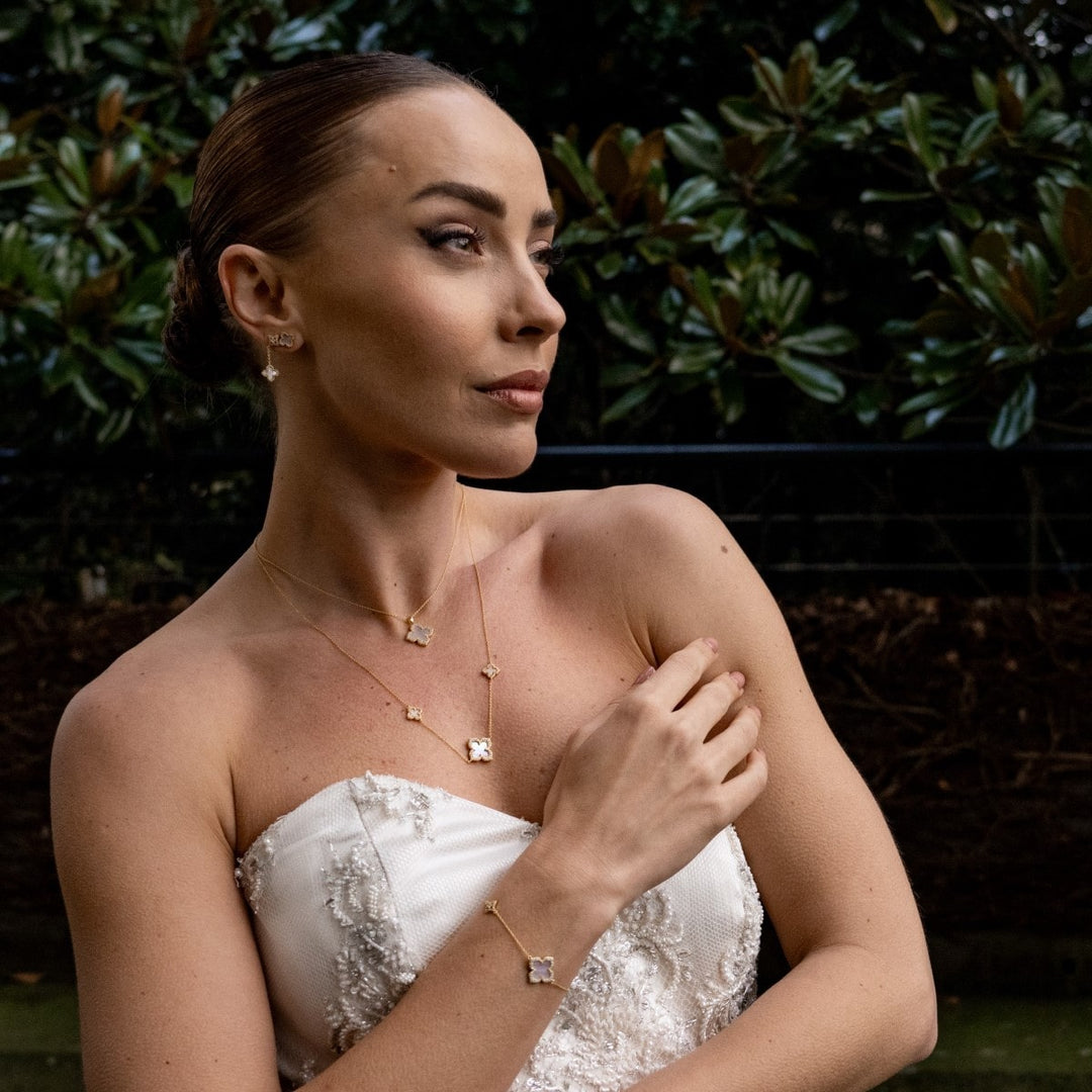 Georgini Sydney Soiree Fairwater Mother of Pearl Drop Earrings - Gold IE1188G