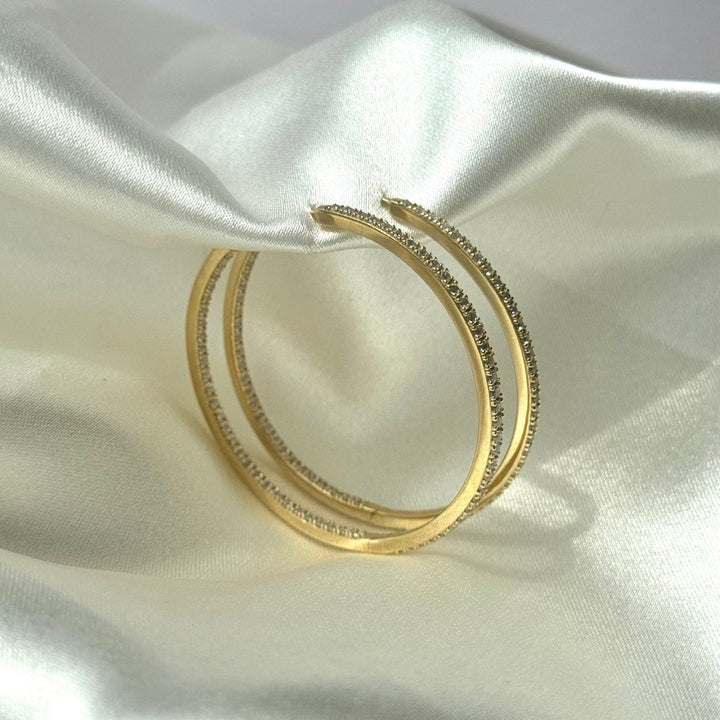 Georgini Elegant Essentials 40mm Gold Hoop Earrings. Item code IE1208G.