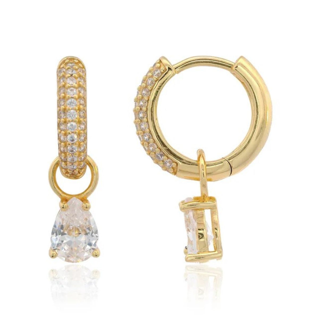 Georgini Wisteria Duo Pear Gold Earrings. Item code IE1216G.