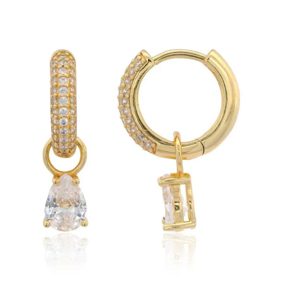 Georgini Wisteria Duo Pear Gold Earrings. Item code IE1216G.