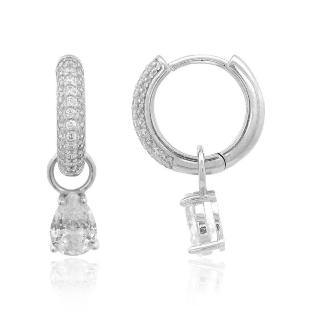 Georgini Wisteria Duo Pear Silver Earrings. Item code IE1216W.