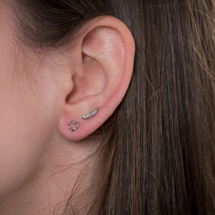 Georgini Summer Sorbet Candy Cupid Pale Pink Zirconia Heart Earrings - Silver - IE1009P