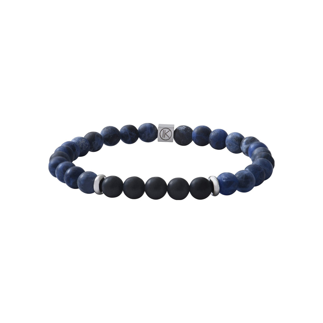 Niche Jewellery Ikoba Sodalite and Matte Black Agate 6mm Bracelet