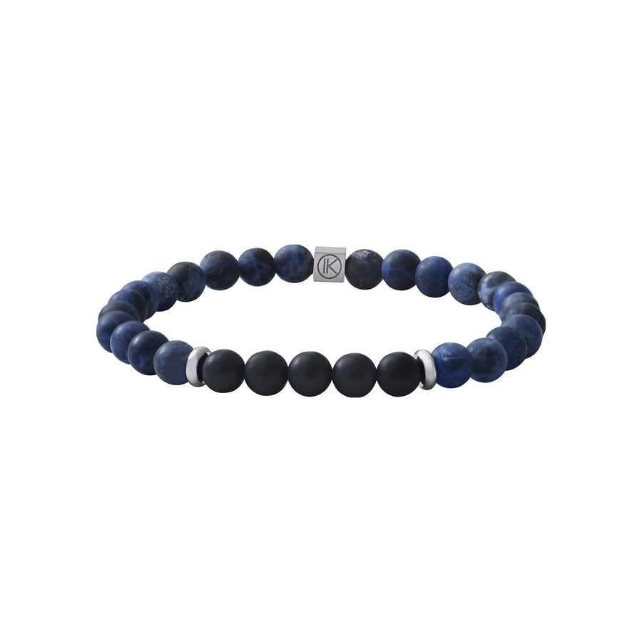 Niche Jewellery Ikoba Sodalite and Matte Black Agate 6mm Bracelet