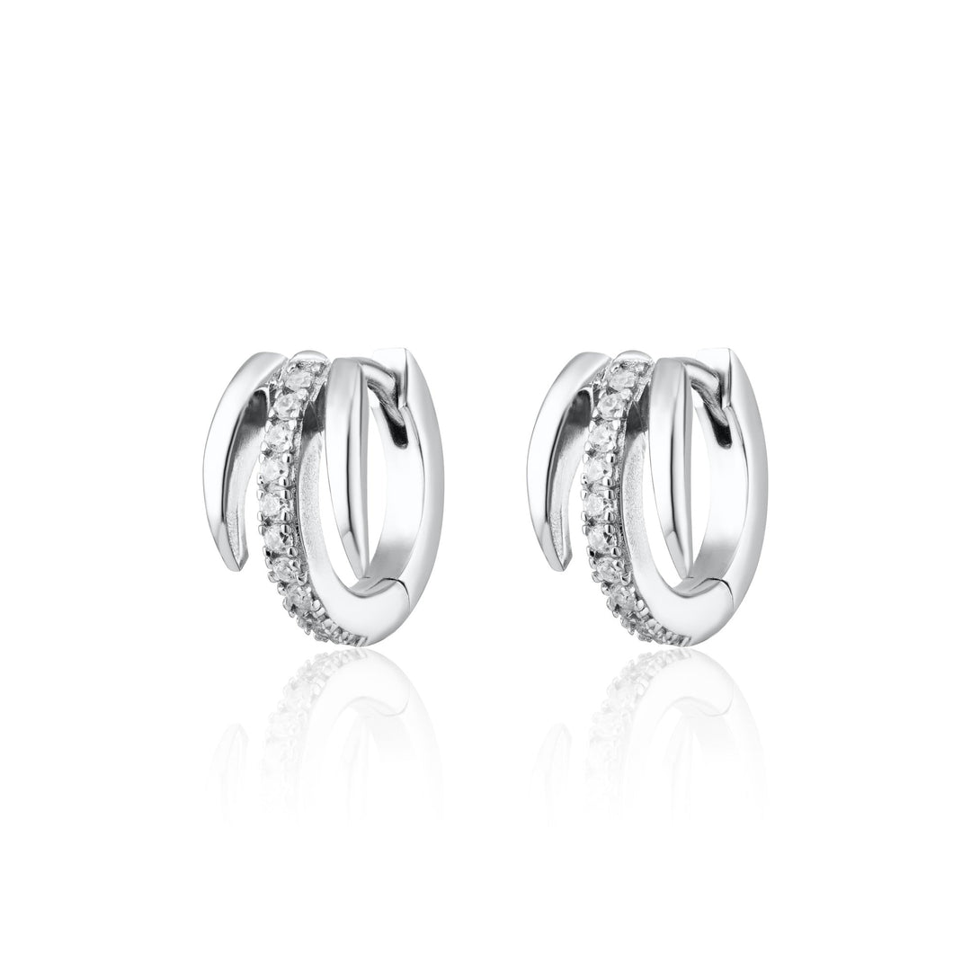 Niche Jewellery Scream Pretty Illusion Claw Mini Huggie Earrings - Silver