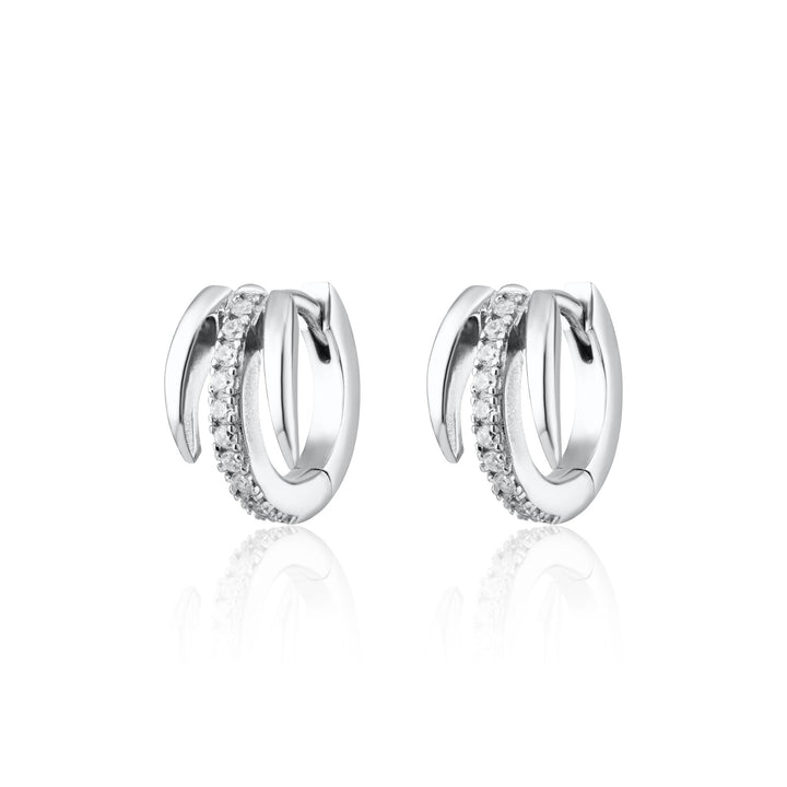 Niche Jewellery Scream Pretty Illusion Claw Mini Huggie Earrings - Silver