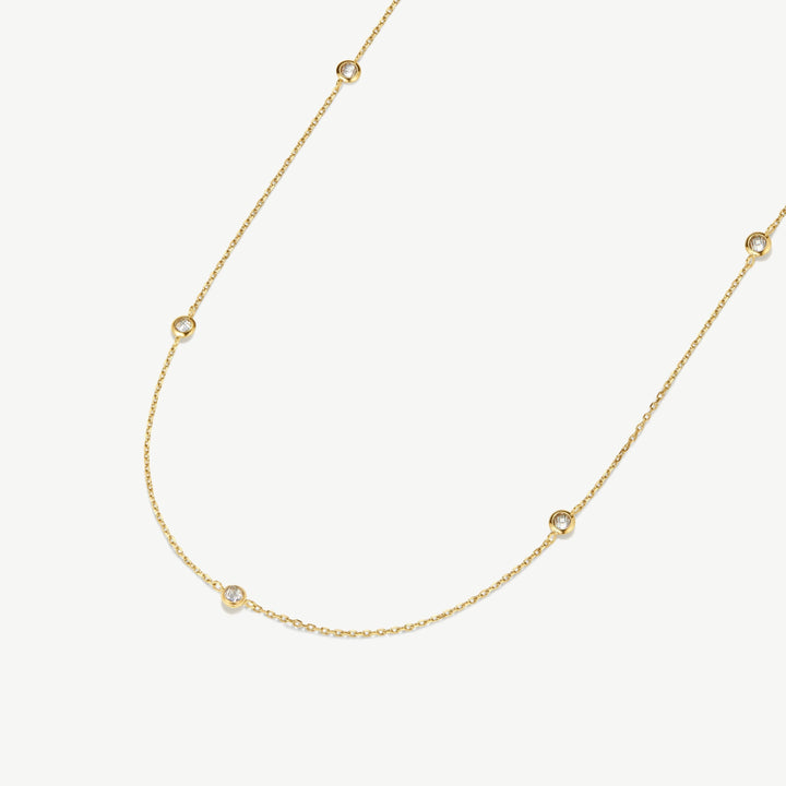 D.Louise Multi Stone Chain Gold Necklace