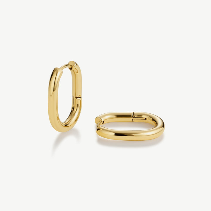 D.Louise Oval Gold Hoop Earrings
