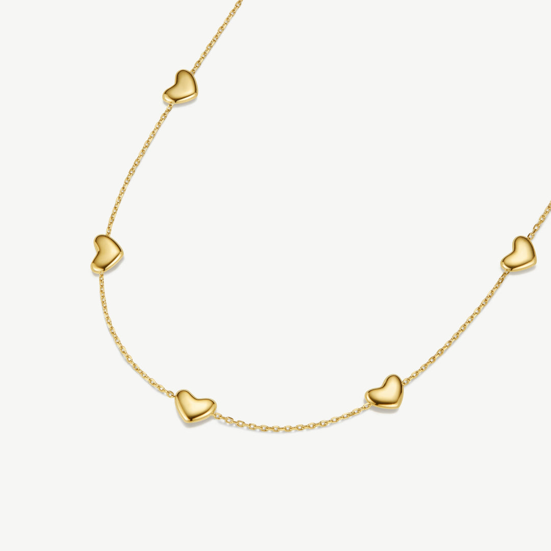 D.Louise Bubble Heart Multi Gold Necklace