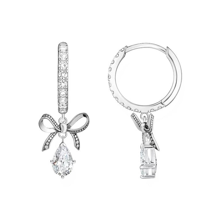 Thomas Sabo Silver Hoop Earrings with Bow Pendant