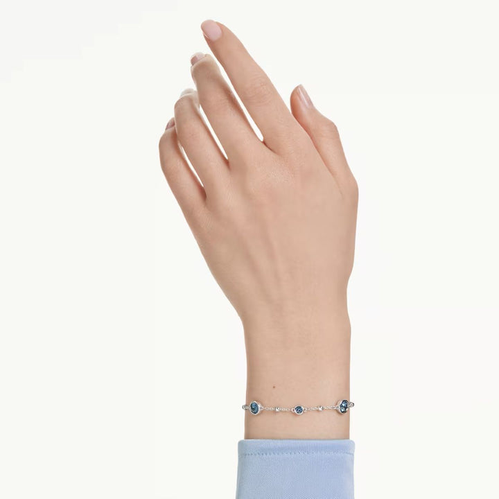 Swarovski Imber Bracelet Round Cut - Blue with Rhodium Plating - 5730679