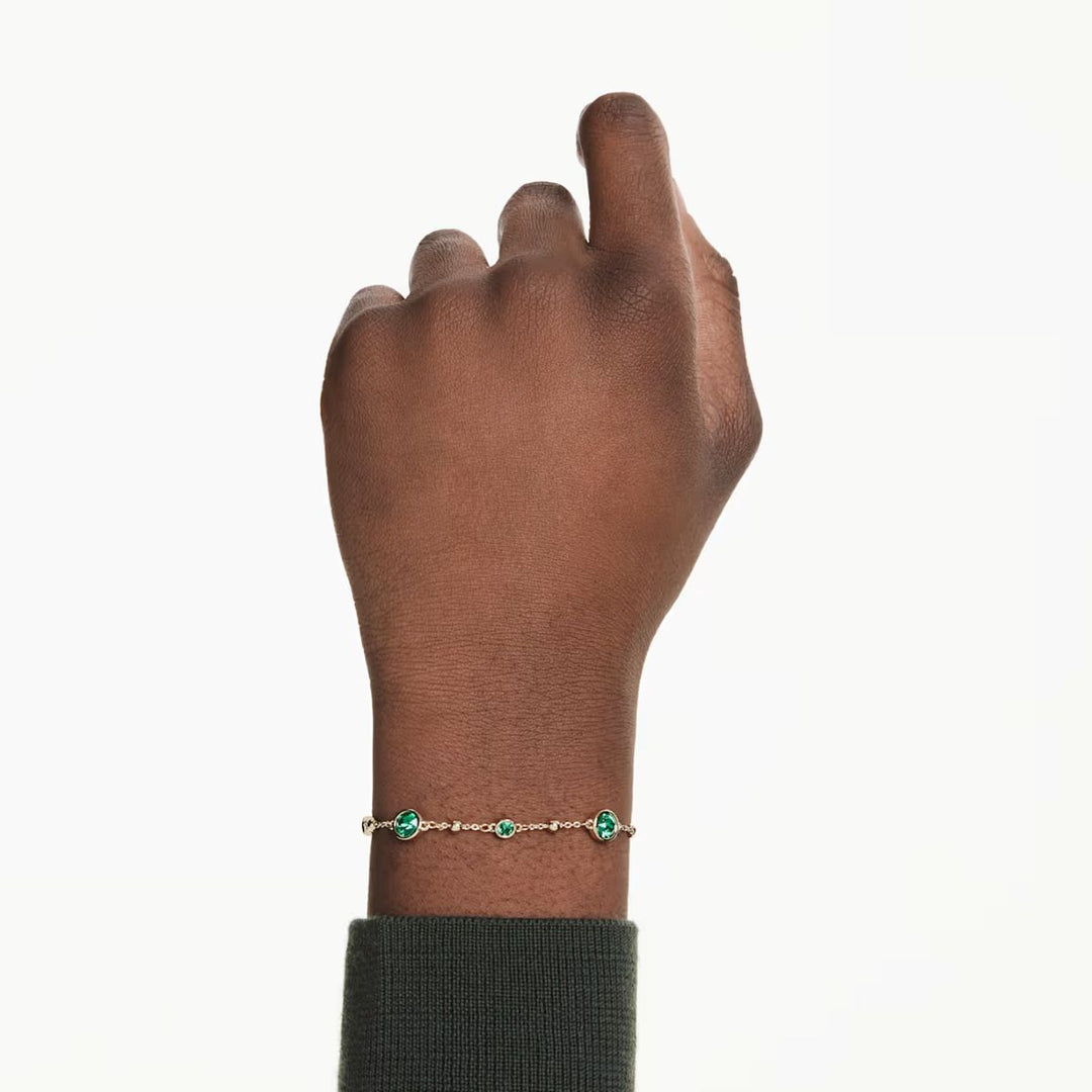 Swarovski Imber Bracelet Round Cut - Green with Gold Tone Plating - 5730676