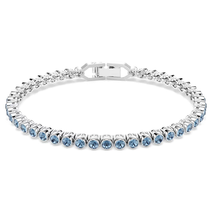 Swarovski Imber Emily Tennis Bracelet Round Cut - Blue with Rhodium Plating