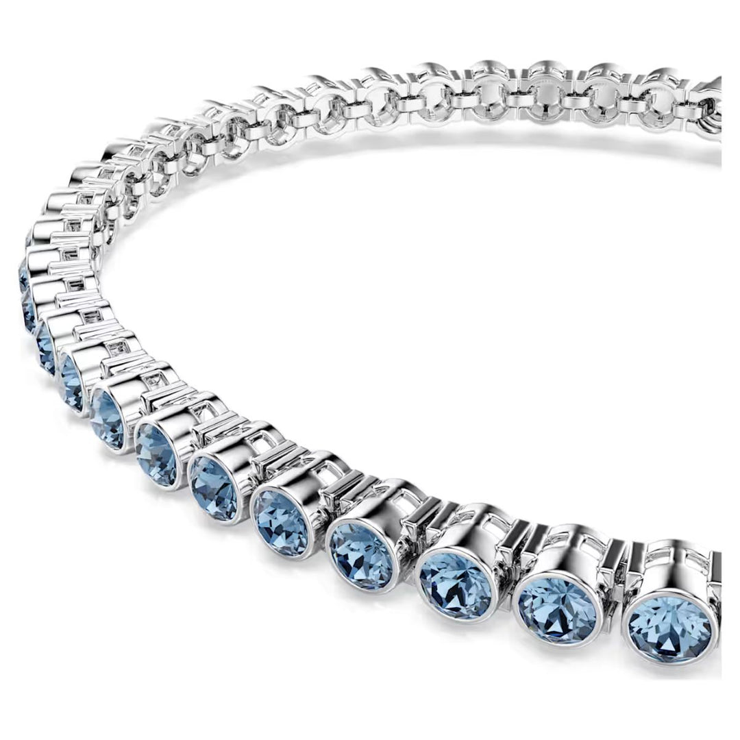 Swarovski Imber Emily Tennis Bracelet Round Cut - Blue with Rhodium Plating
