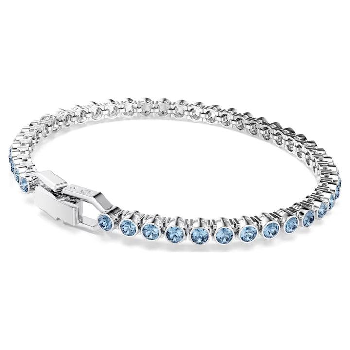 Swarovski Imber Emily Tennis Bracelet Round Cut - Blue with Rhodium Plating