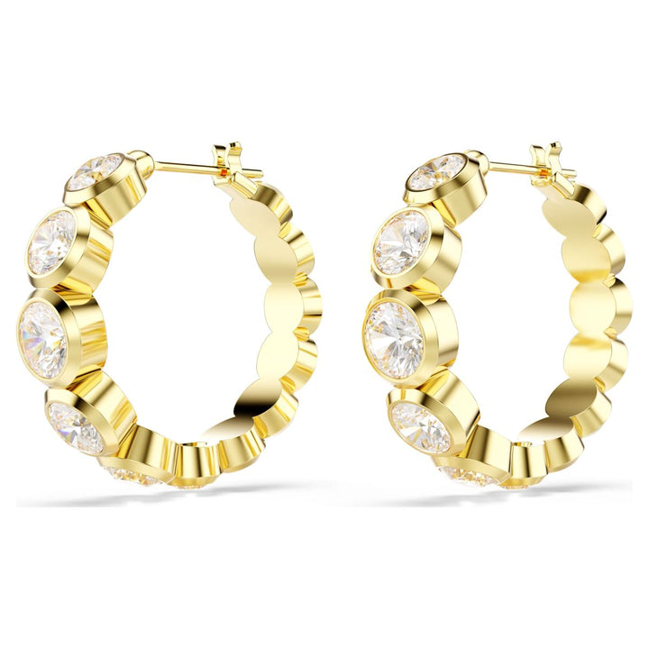 Swarovski Imber Hoop Earrings Round Cut - White with Gold Tone Plating - 5711483