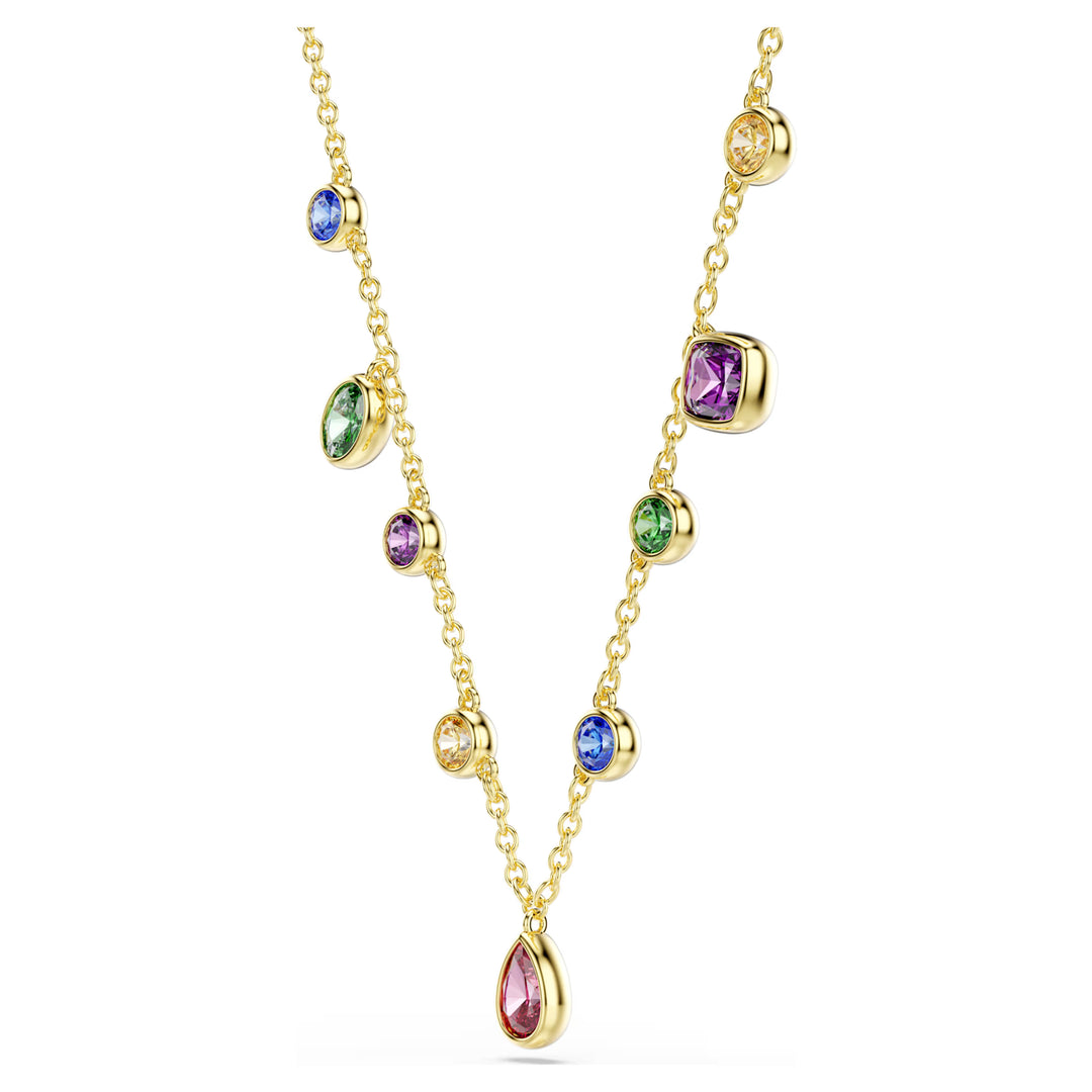 Swarovski Imber Mixed Cuts Necklace - Multicoloured with 18K Gold Finish