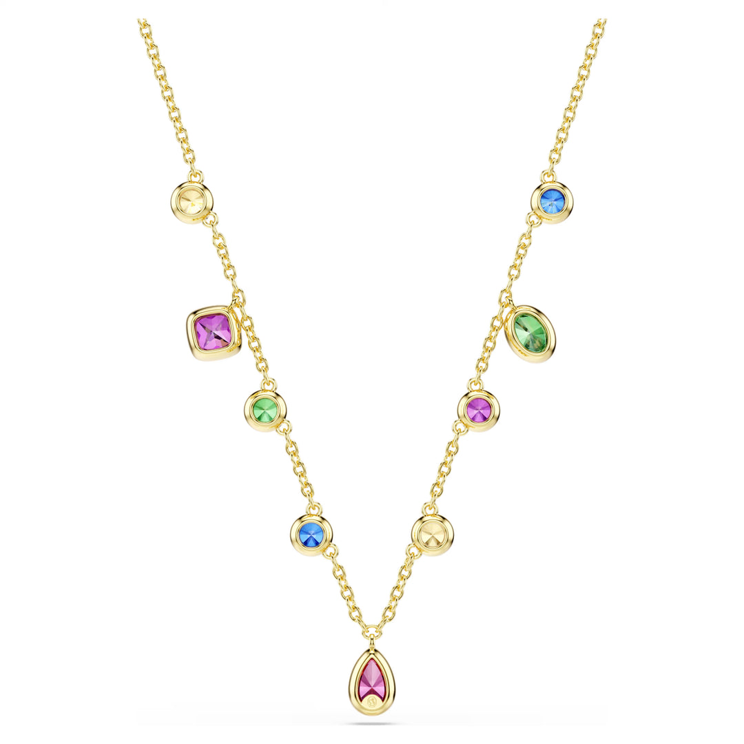 Swarovski Imber Mixed Cuts Necklace - Multicoloured with 18K Gold Finish