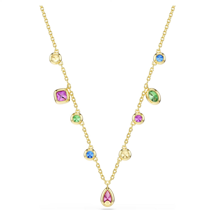 Swarovski Imber Mixed Cuts Necklace - Multicoloured with 18K Gold Finish