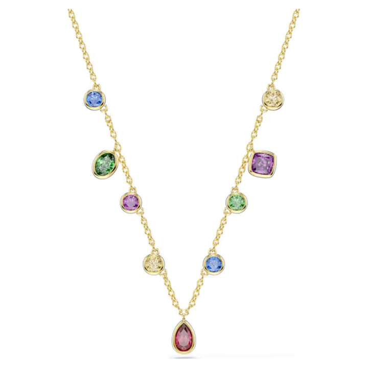 Swarovski Imber Mixed Cuts Necklace - Multicoloured with 18K Gold Finish