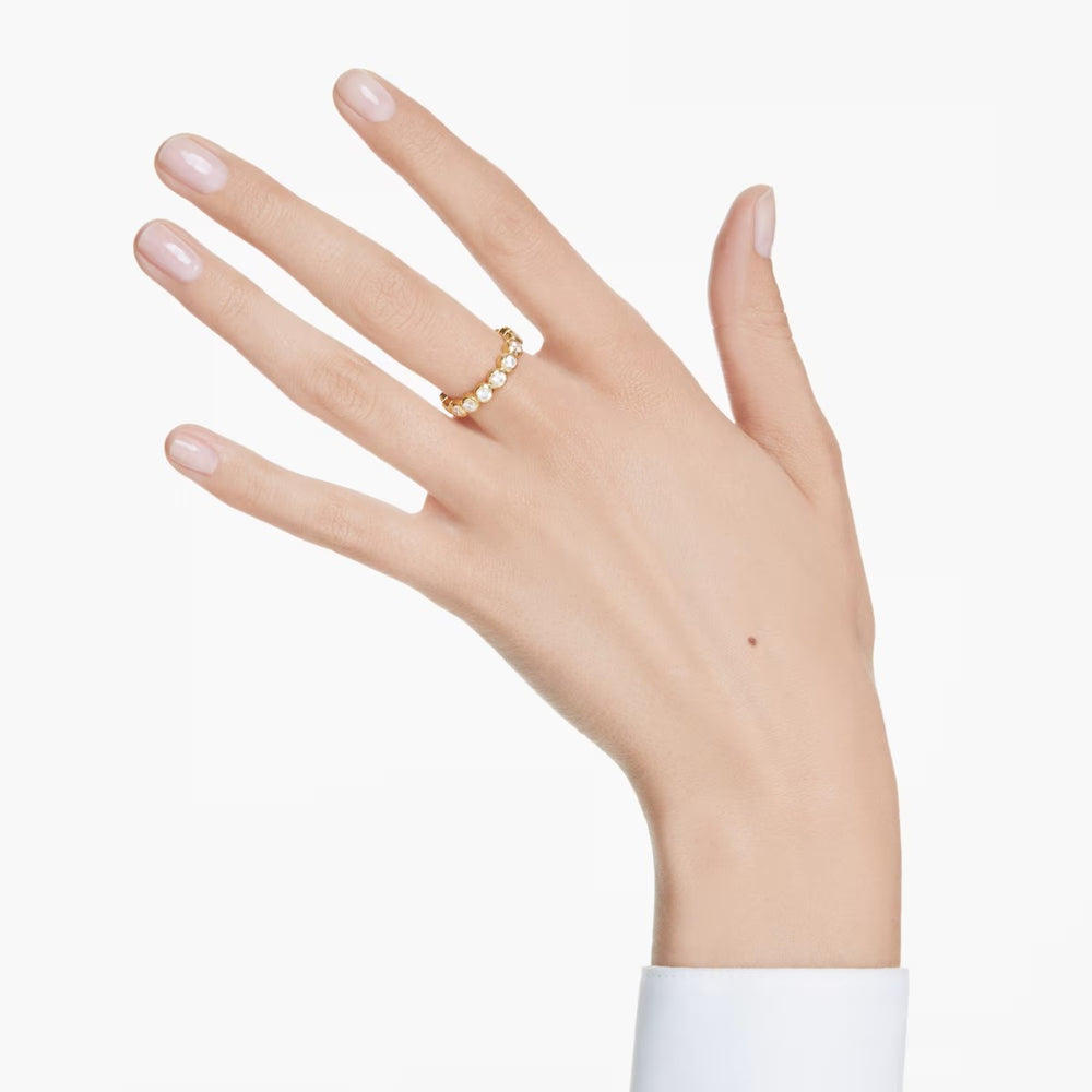 Swarovski Imber Round Cut Ring - White with Gold Tone Plating