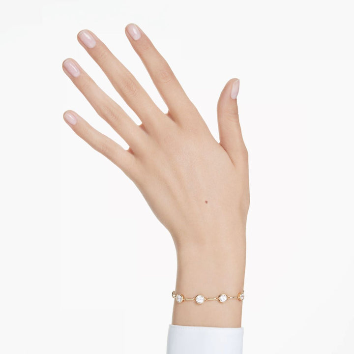 Swarovski Imber Tennis Bracelet Mixed Round Cuts - White with Gold Tone Plating - 5705465