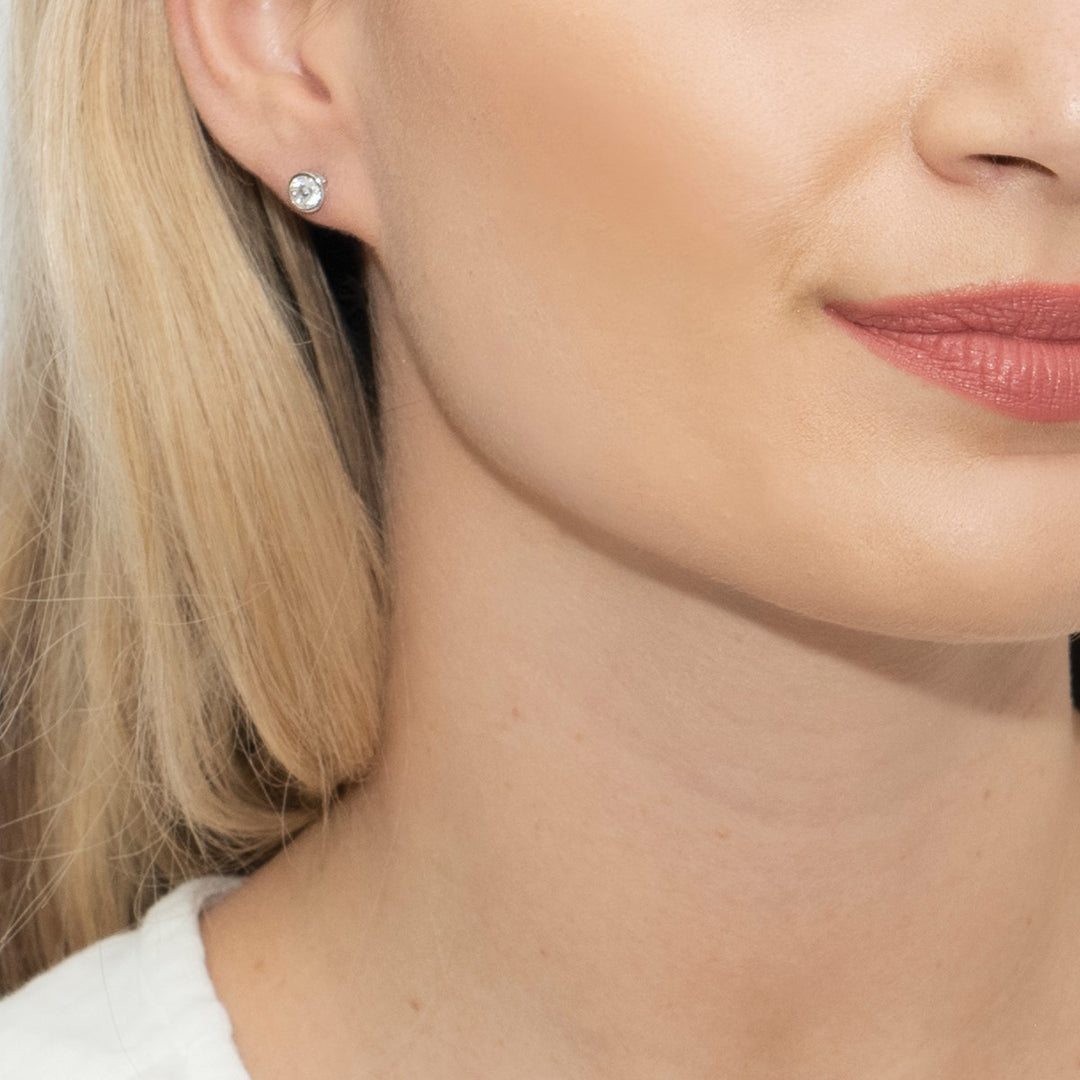 Sarah Alexander Instinct Classic Silver Zirconia Stud Earrings