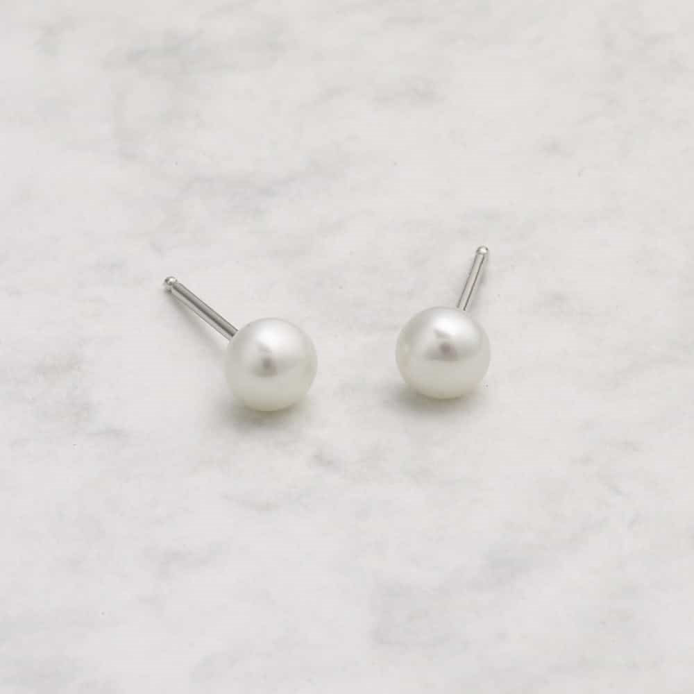Jersey Pearl Stud Earrings 5mm