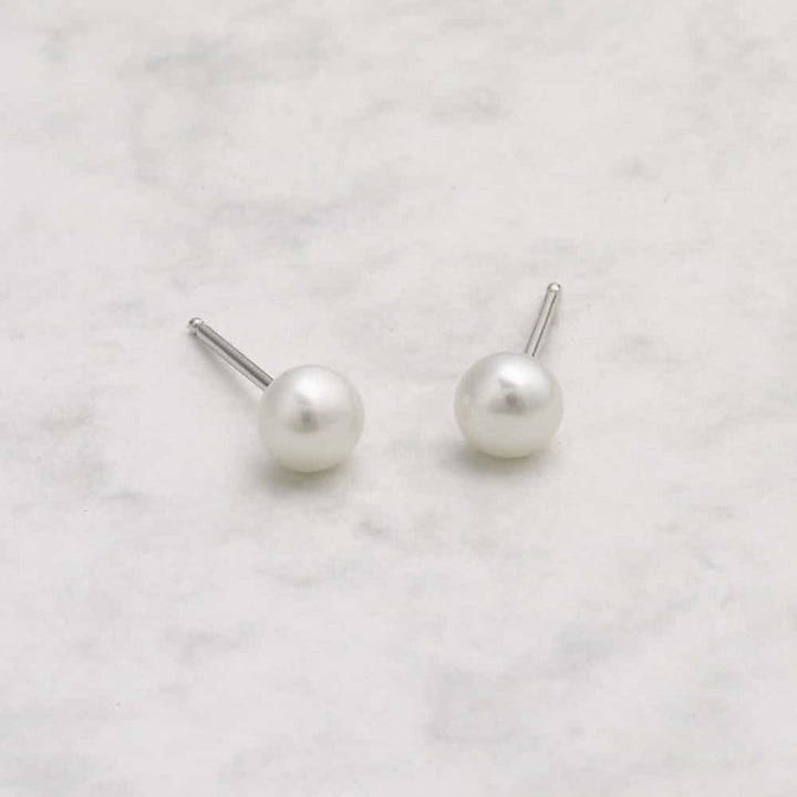 Jersey Pearl Stud Earrings 5mm