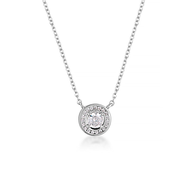 Georgini Milestone White CZ Halo Pendant - Silver - IP1164W