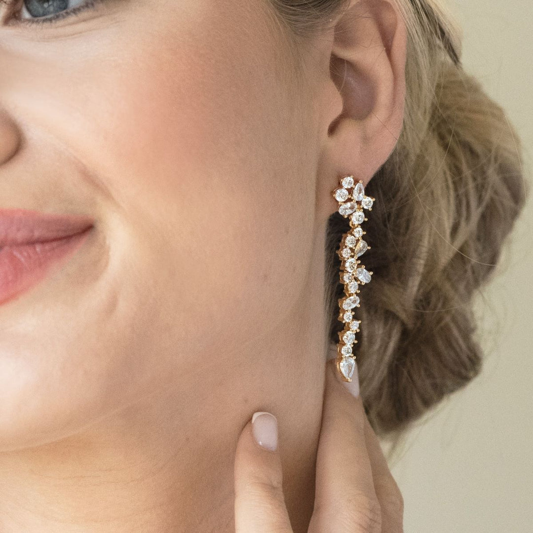 Ivory & Co Islington Gold Crystal Cluster Earrings - IslingtonGoldEarrings
