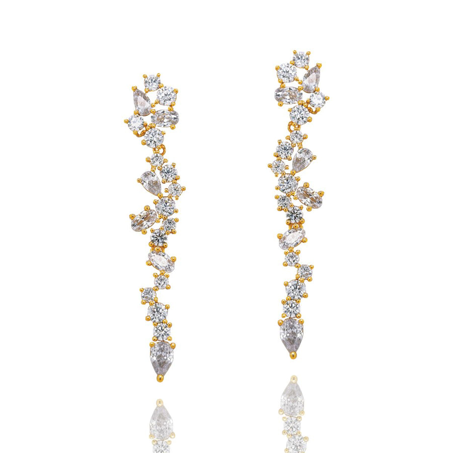 Ivory & Co Islington Gold Crystal Cluster Earrings - IslingtonGoldEarrings