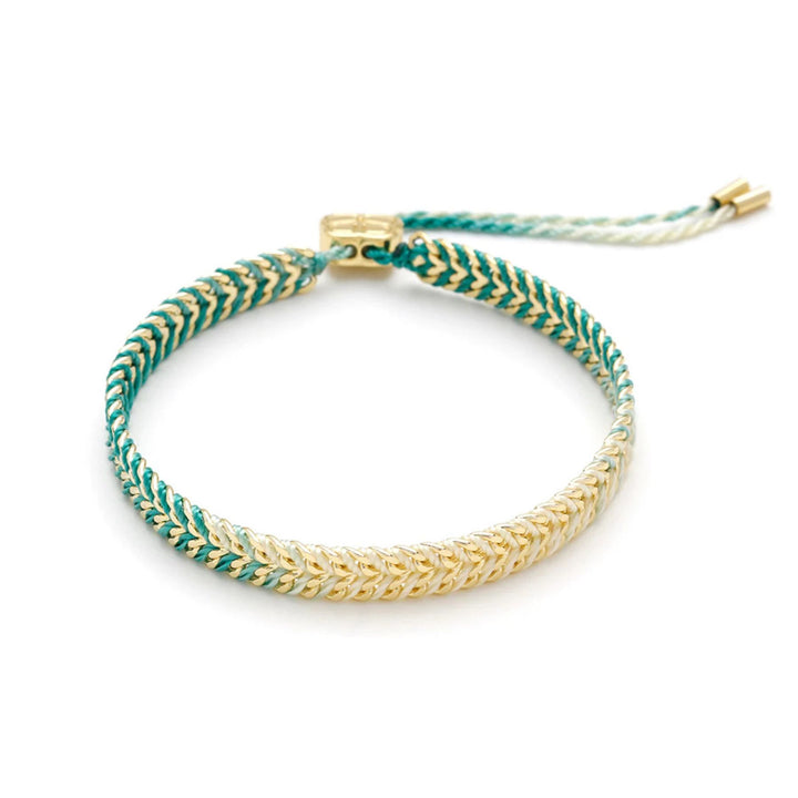 Boho Betty Iztac Turquoise Ombré Gold Woven Bracelet