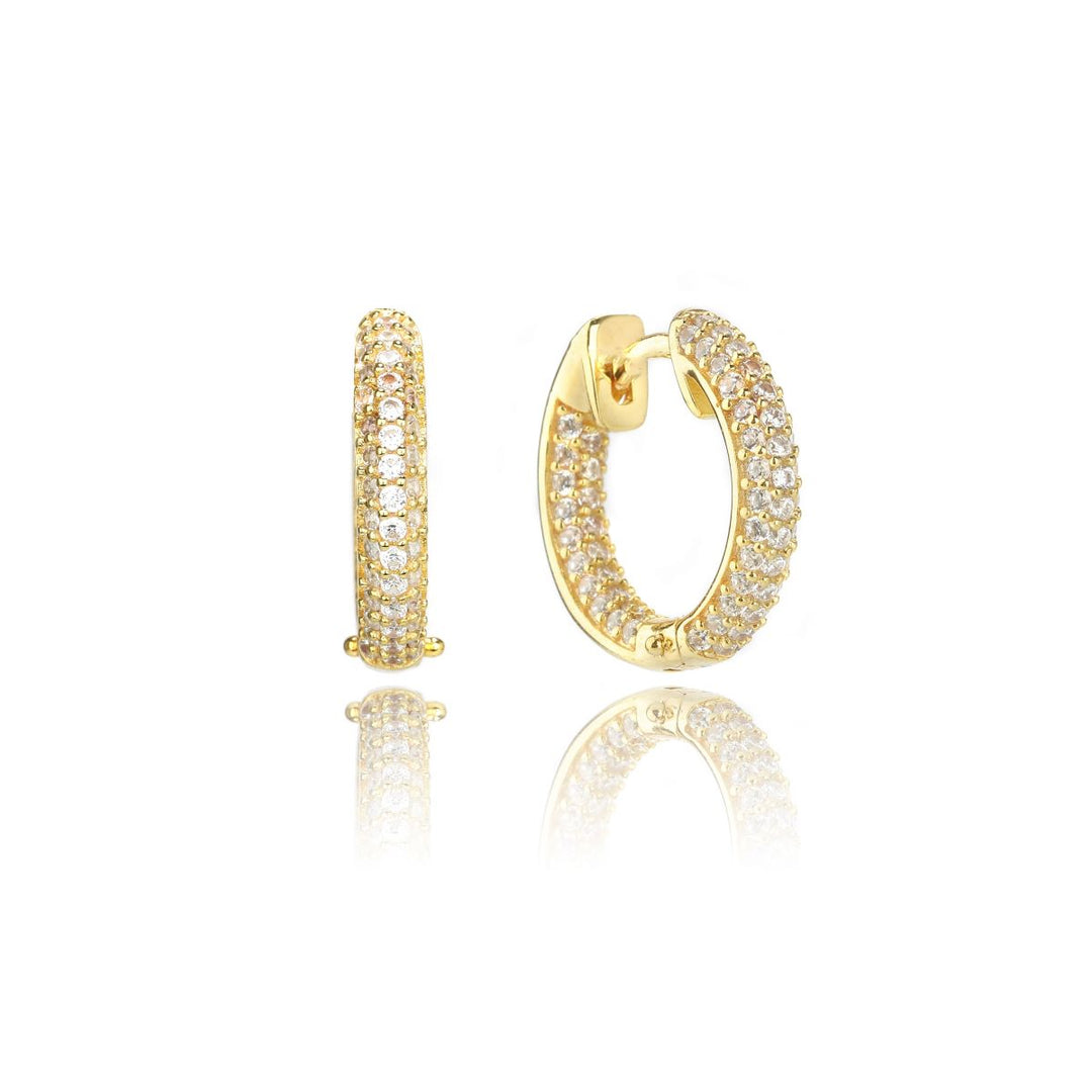 Georgini Goddess Pave Hoop Earrings - Gold - IE1129G