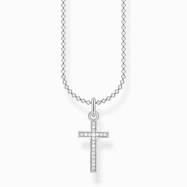 Thomas Sabo Silver Pavé Cross Necklace KE2043-051-14