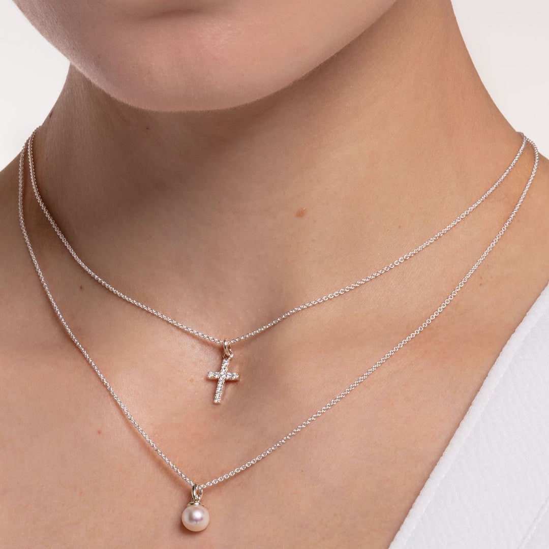 Thomas Sabo Pavé Cross Silver Necklace