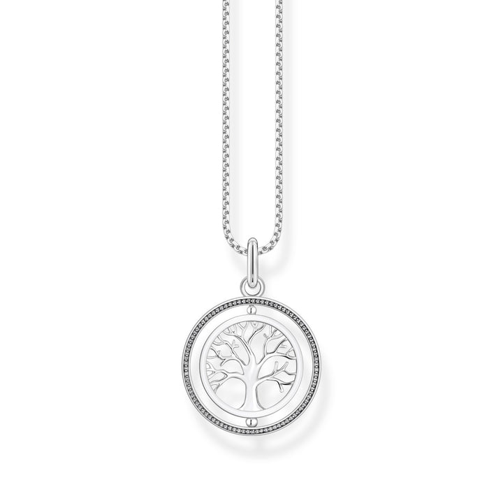Thomas Sabo Tree of Love Silver and Zirconia Spinner Necklace KE2148-643-14