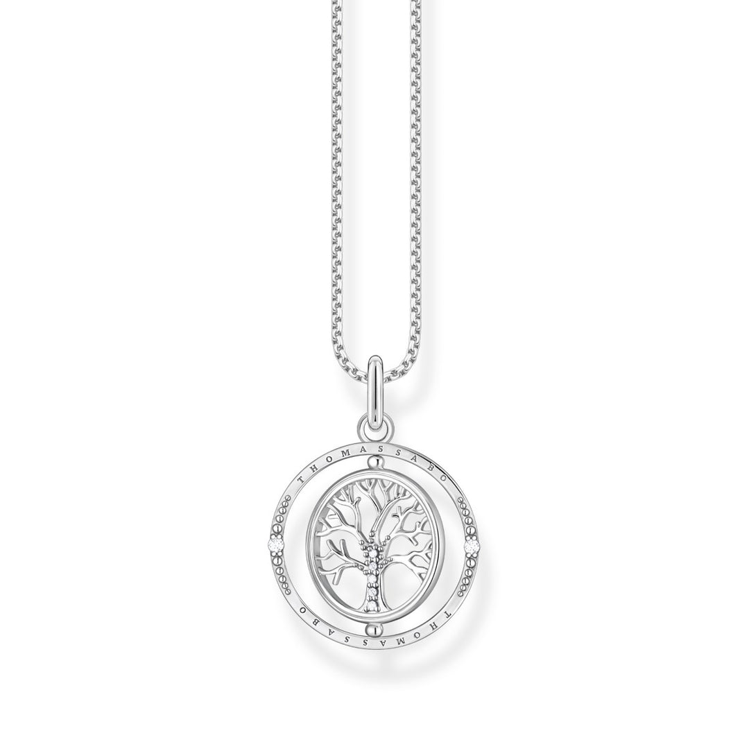 Thomas Sabo Tree of Love Silver and Zirconia Spinner Necklace KE2148-643-14