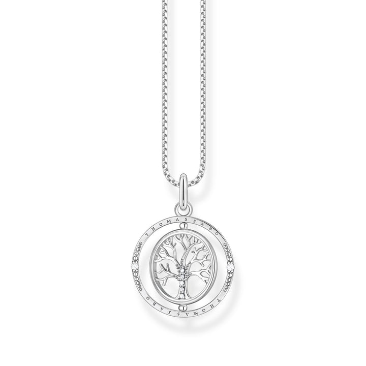 Thomas Sabo Tree of Love Silver and Zirconia Spinner Necklace KE2148-643-14