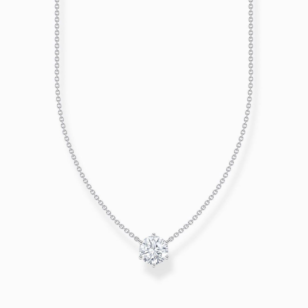 Thomas Sabo Silver Necklace with White Zirconia Pendant - KE2210-051-14-L45