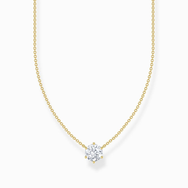 Thomas Sabo Necklace with White Zirconia - Gold Plated - KE2210-414-14-L45