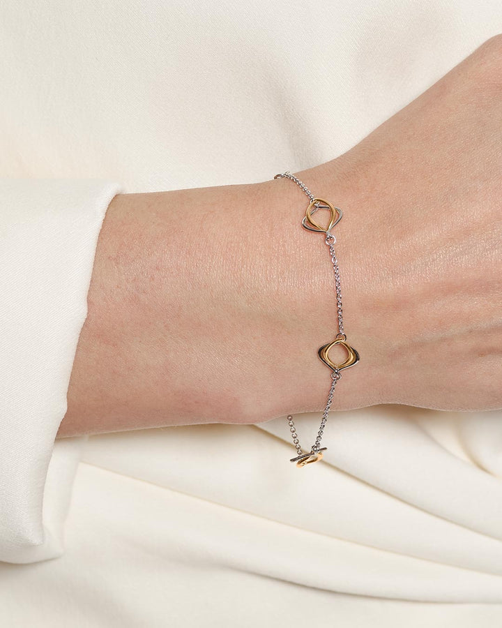 Niche Jewellery Kit Heath Alicia Fine Silver and Rose Gold Station Bracelet detail