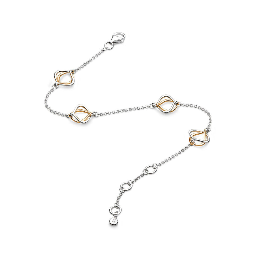Niche Jewellery Kit Heath Alicia Fine Silver and Rose Gold Station Bracelet