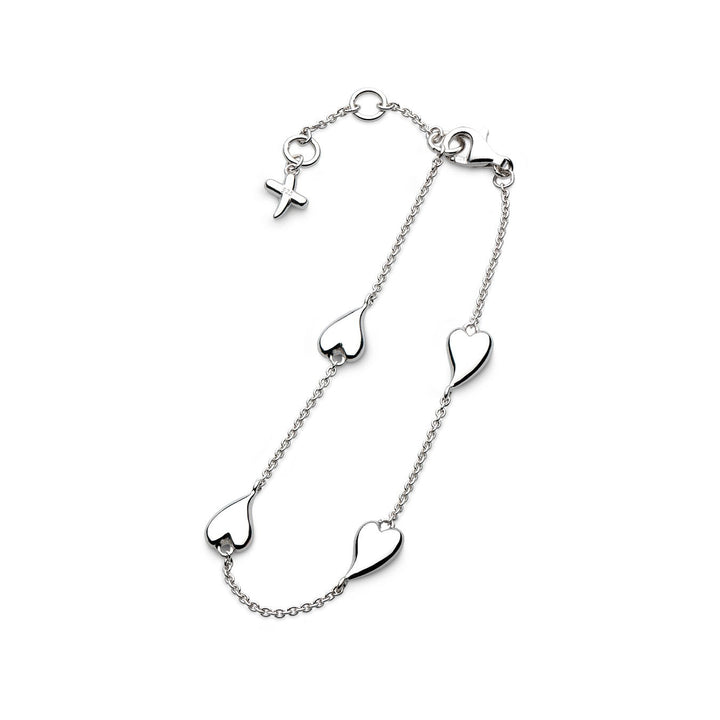 Niche Jewellery Kit Heath Desire Kiss Heart Silver Station Bracelet