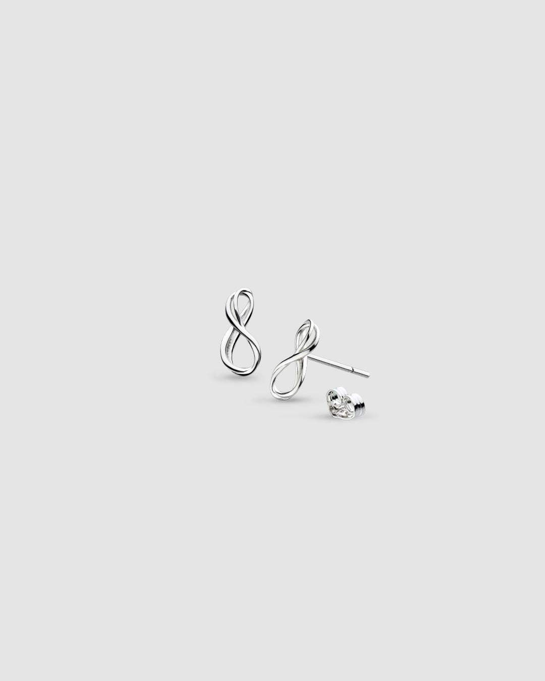 Niche Jewellery Kit Heath Infinity Mini Silver Stud Earrings detail