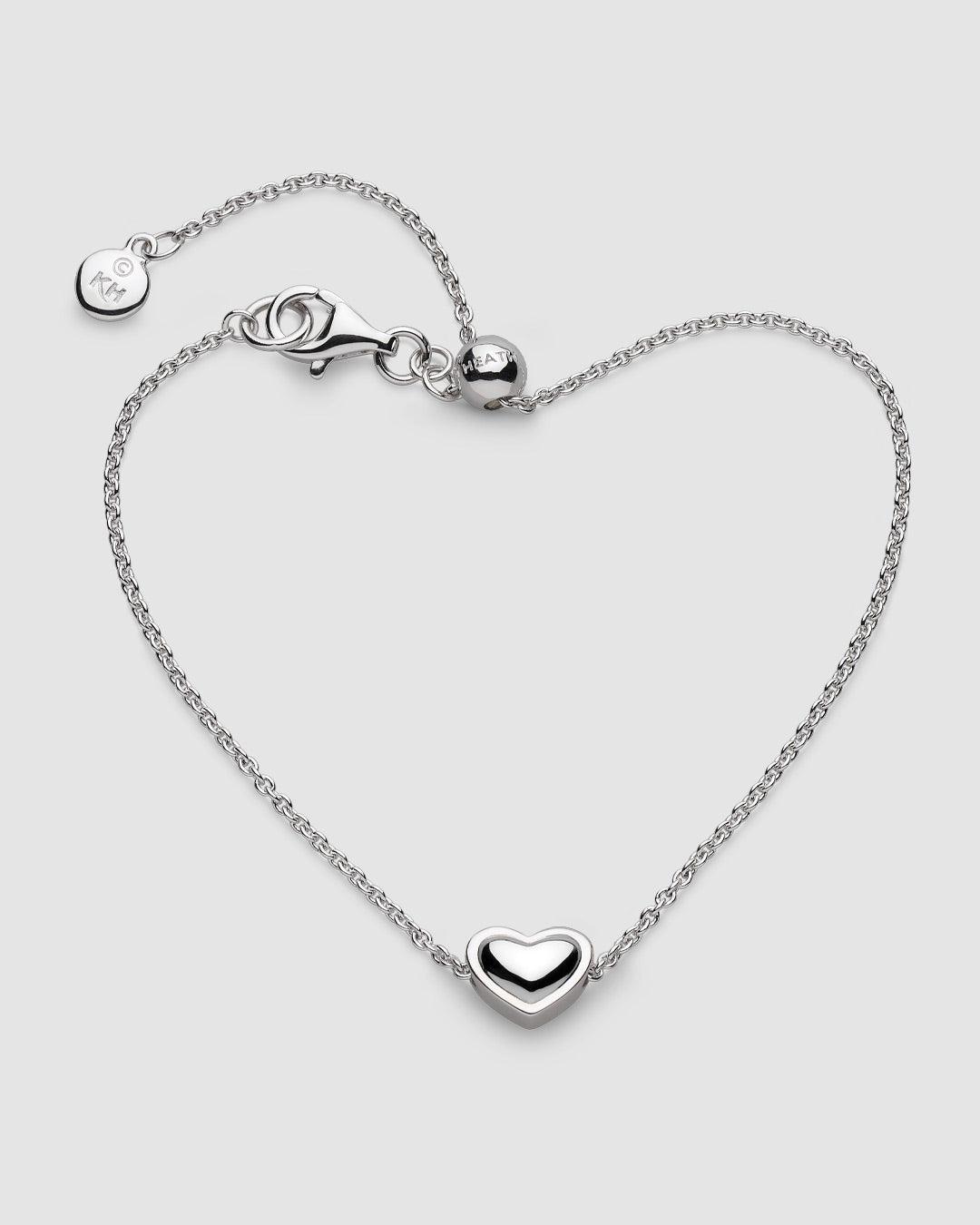 Niche Jewellery Kit Heath Love Silver Heart Slider Bracelet detail