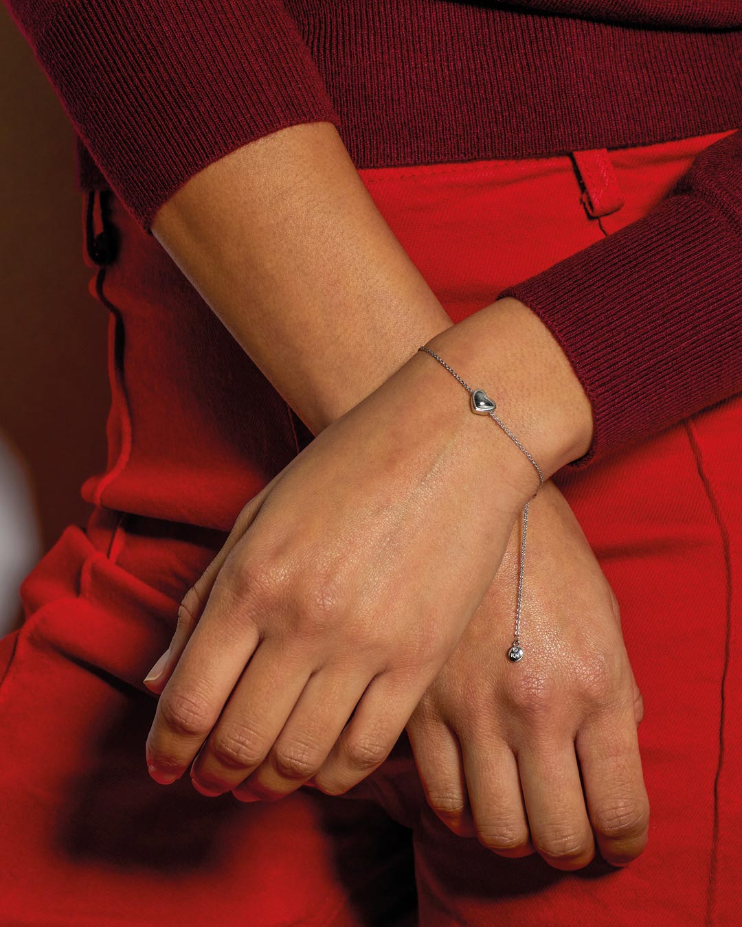 Niche Jewellery Kit Heath Love Silver Heart Slider Bracelet detail
